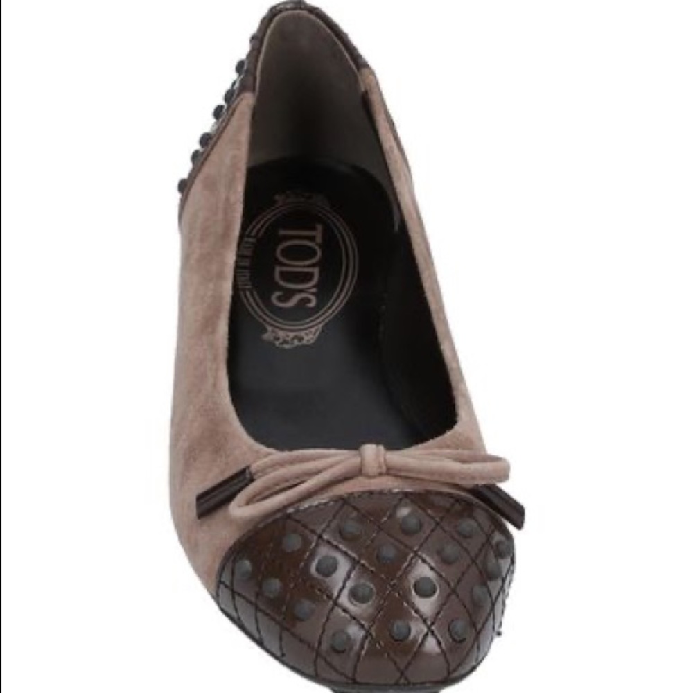 NWT women’s size 5.5 Tods Ballet Flats In Dark Brown MADE IN ITALY🇮🇹👞🤎🥿👟🎀🩰